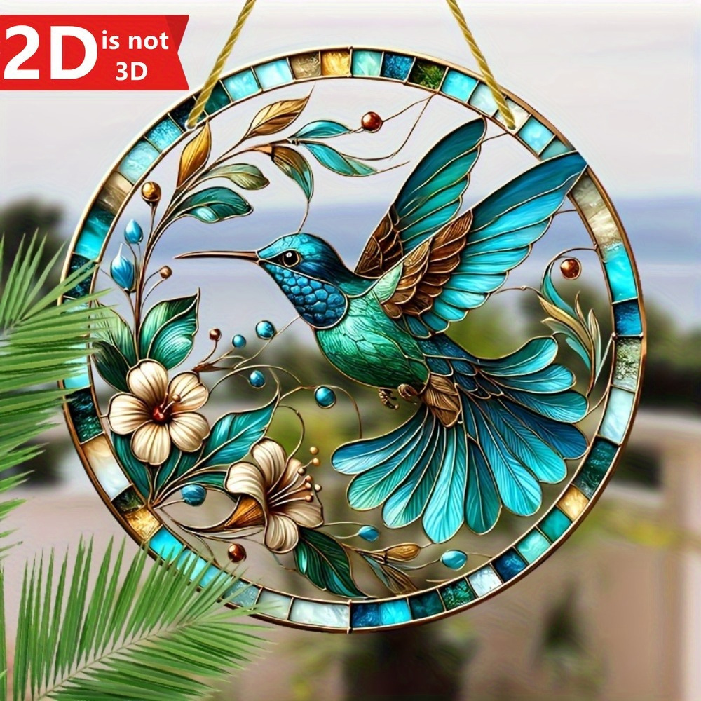 

1pc Hummingbird And Floral Decorative Pendant Windows Walls Gardens Home Décor Great Gift For And Colleagues Ideal For Enhancing With Vibrant Charms