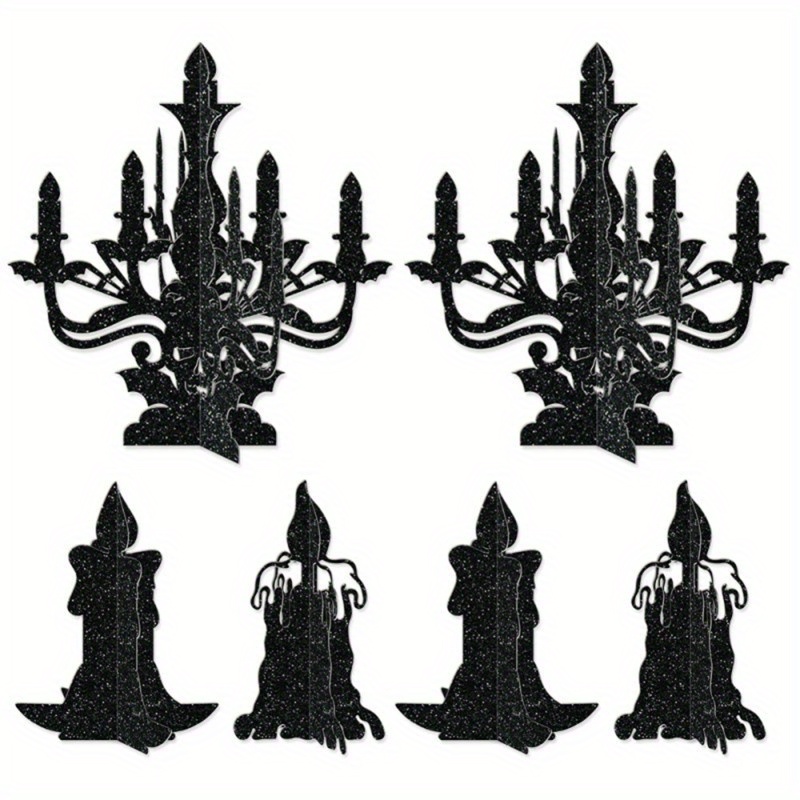 TEMU Chandelier Decoration Black Haunted House Ceiling Hanging Decor For Hallowing Party Supplies, 1 Set