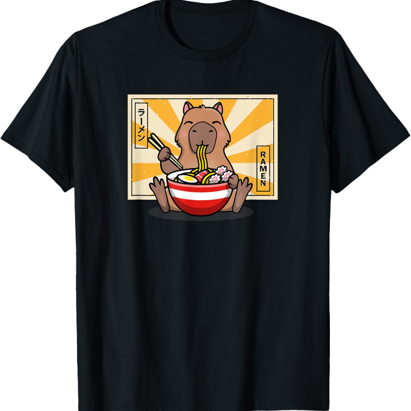 

Capybara T-shirt, Men's Women's T-shirt, Trendy Funny Cotton T-shirt, Big And Tall Men Shirts, Suitable For Casual Daily Outdoor Activities At Home