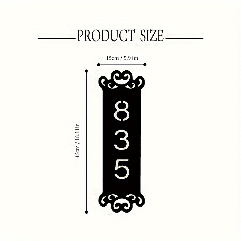 elegant yellow   numbers custom vertical wall mount address sign for home decor gift details 6