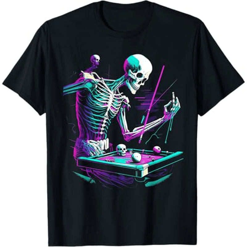 

Skeleton Playing Billiard Costume , 100% Cotton, Thanksgiving Christmas Gifts For Men Women , S-xxxl, Black