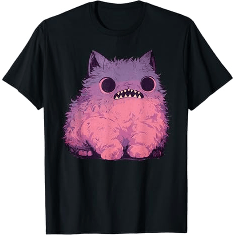 

Cat Monster Graphic Anime Aesthetic Goth T-shirt, 100% Cotton, Gift For Men Women Dad Mom Friends, S-xxxl, Black