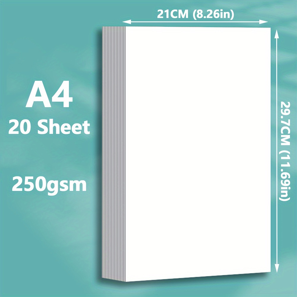 Image of 20 Sheets Of White Cardboard A4 (8.26 * 11.69in) And A3 (11.69 * 16.53in) Sizes, Hard Thick Cardboard, Hand Drawn