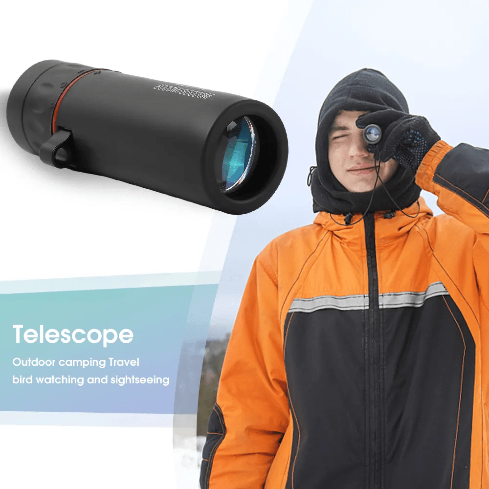 Telescopio Monocular Compacto de Alta Potencia - 10X25 Aumento y Lente Objetivo, Telescopio Ligero de Bolsillo con Agarre Antideslizante para Observación de Aves, Caza, Astronomía, Deportes, Viajes - Construcción Duradera en Goma (), Óptica Portátil, Diseño Texturizado