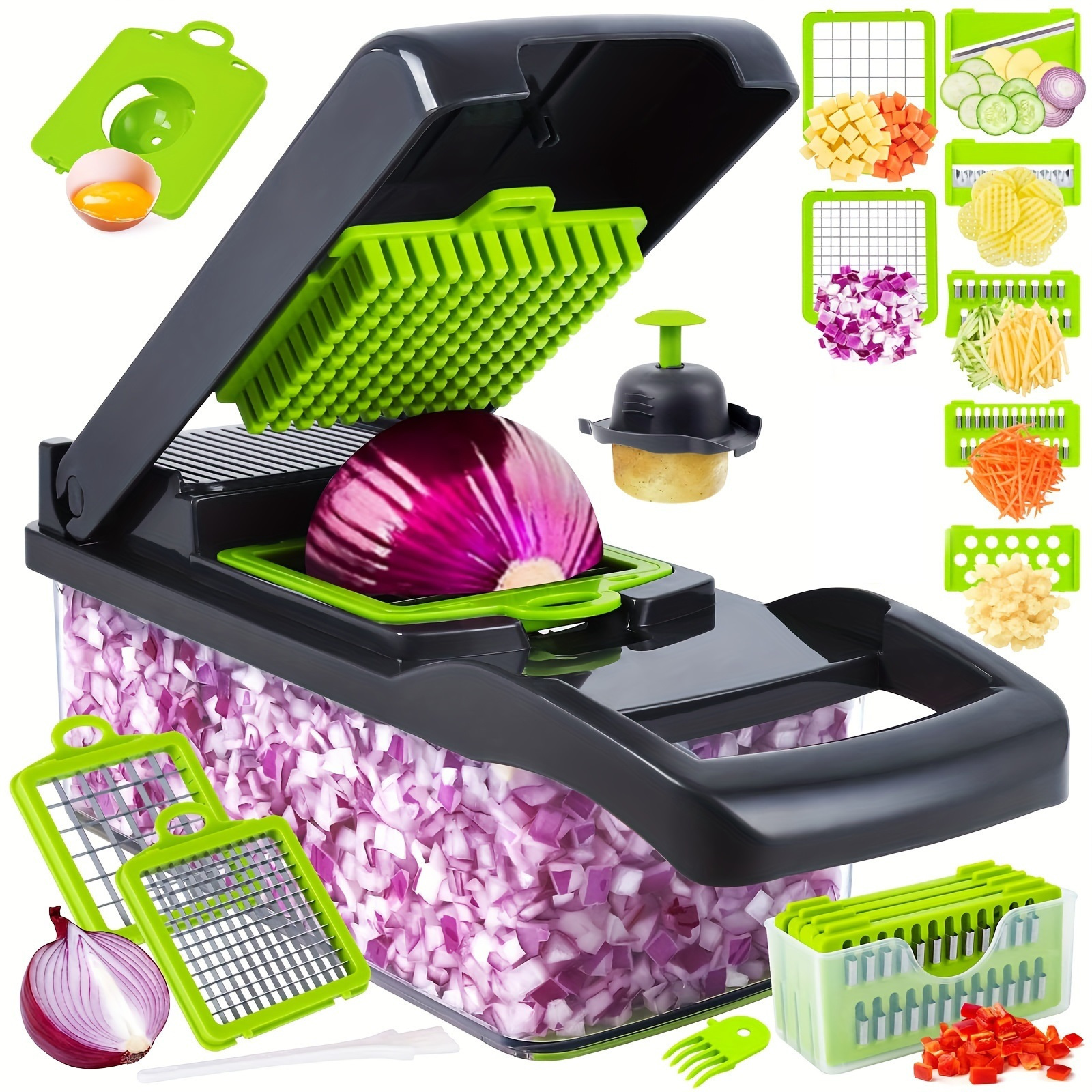 

15pcs Set , - , Grater, , Container, Onion Multiple Interchangeable Blades, Household , Kitchenware, Utensils