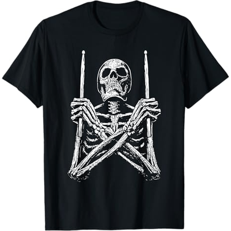 

Skeleton Drummer Costume Percussion Drum Player T-shirt, 100% Cotton, Gift For Men Women Dad Mom Friends, S-xxxl, Black