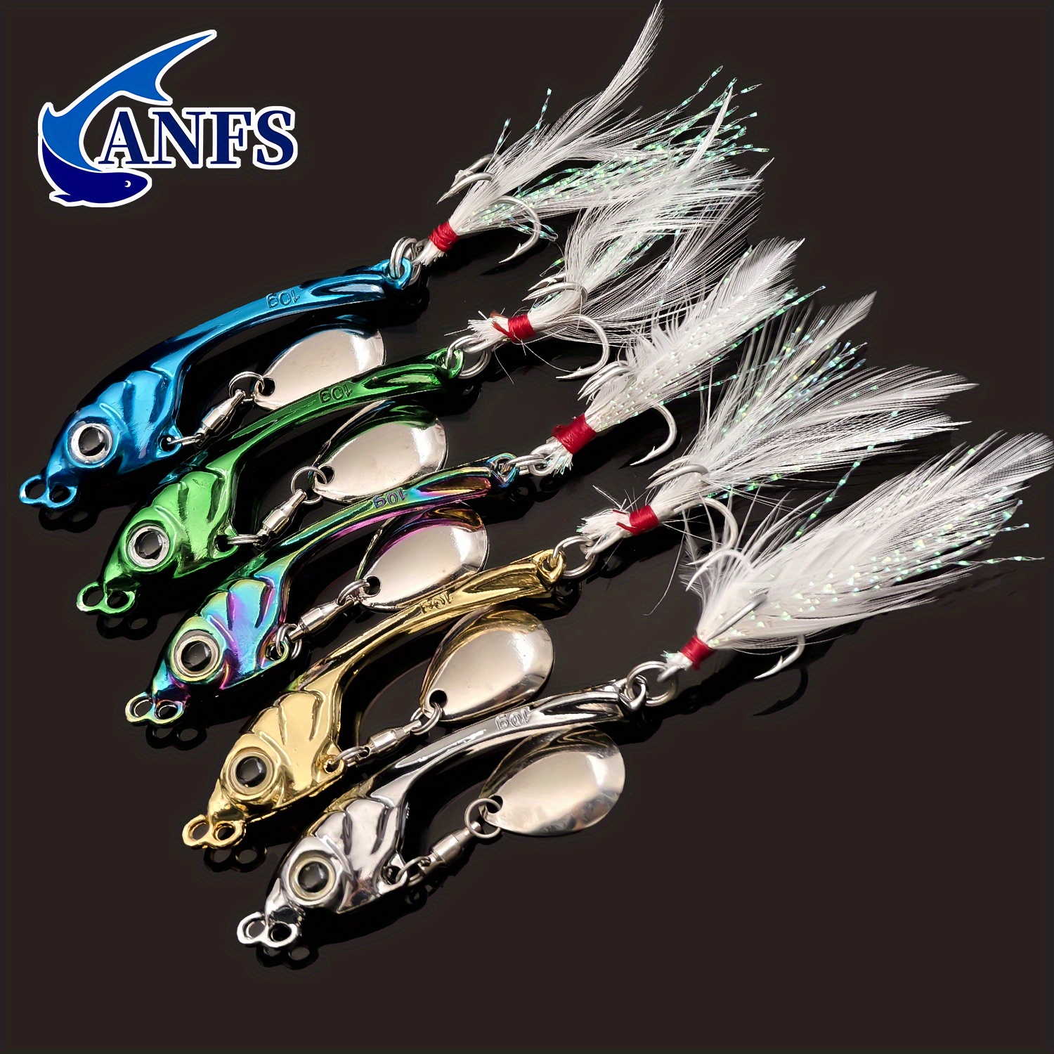 

Anfs Vib Spinner Spoon Fishing Lures - Premium Zinc Alloy, Sinking, For Fresh & Saltwater - 1pc/5pcs Set, Perfect Gift For