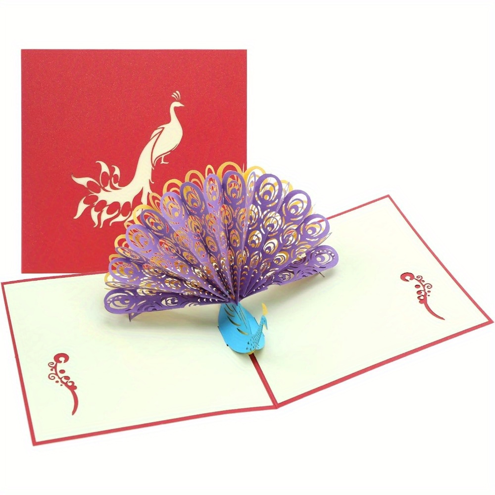 

3d Pop-up Greeting Card, Creative Handmade Paper Birthday Wishes, No Feather Elegant Gift Decoration, Non-electric Use, Craft