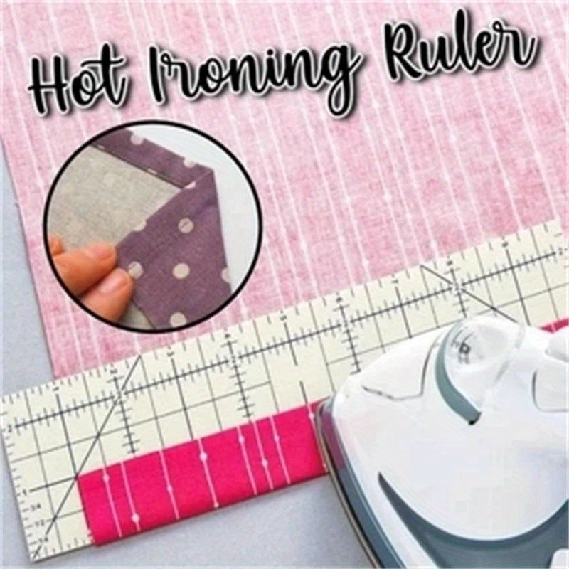 

Règle à repasser à chaud, guide pour pied-de-biche de couture, outil de bricolage, accessoire de couture en plastique pour le quilting, la couture, la de vêtements, les fournitures d'art