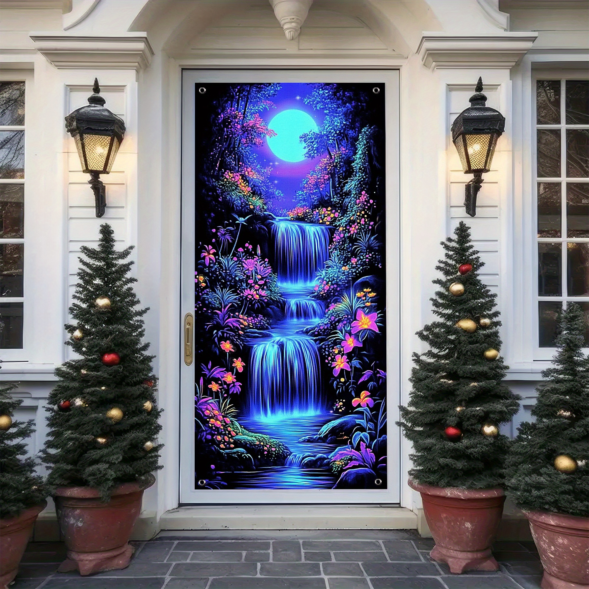 

2d Door Banner, Door Curtain - Moon, For & | Privacy Screen For Front Door, Porch | Indoor/outdoor Use | Polyester, 35.4x70.9 Inches, Universal