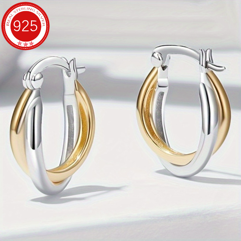 

925 Silver Hypoallergenic Unique Design Earrings Suitable For Daily Women, Perfect As A Gift For Mom, Girlfriend, Or As A Thanksgiving Gift, 2.5g