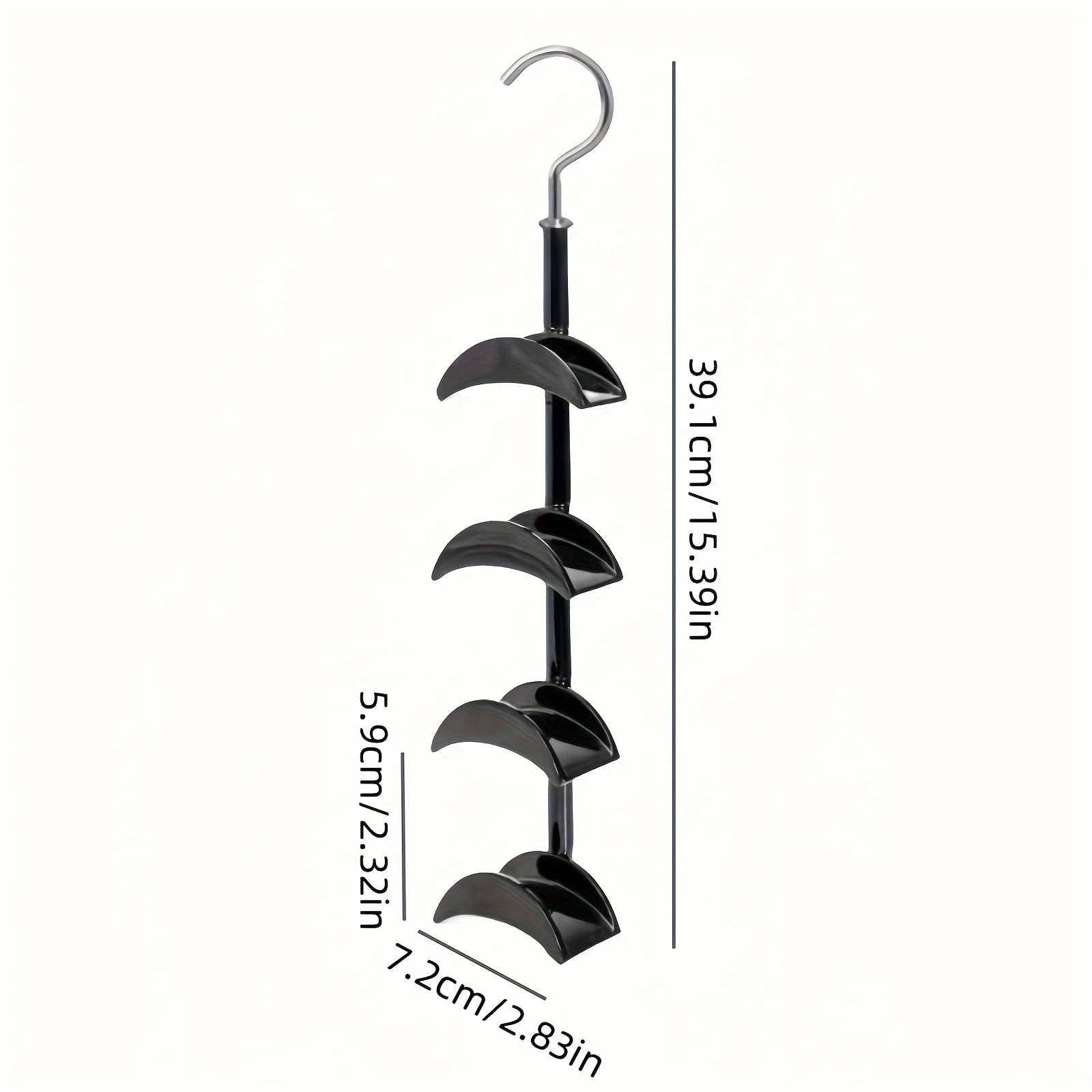 Space- Rotary Bag Hooks - No Drilling Required, Polished Metal Wardrobes And Store Organizers For Ties, Hats, Scarves, Utility Hooks