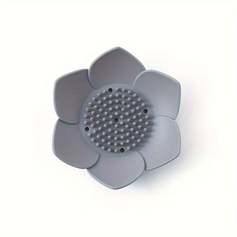 lotus shaped silicone soap dish with drain quick dry   bathroom accessory details 5