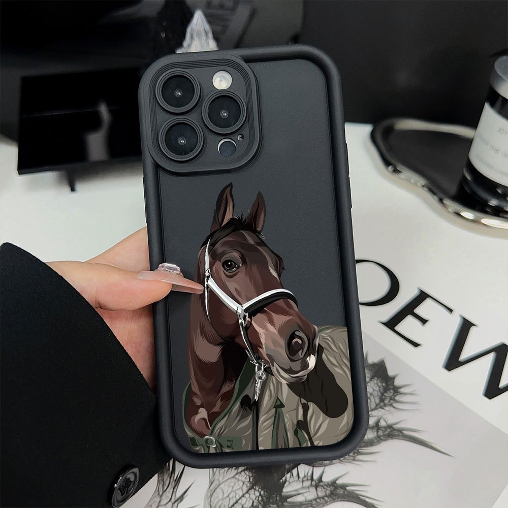 TEMU Horse Creative Pattern, New Ladder Mobile Phone Case, Interesting And Chic, Simple And Fashionable Trend Men And Women Gift Mobile Phone Case