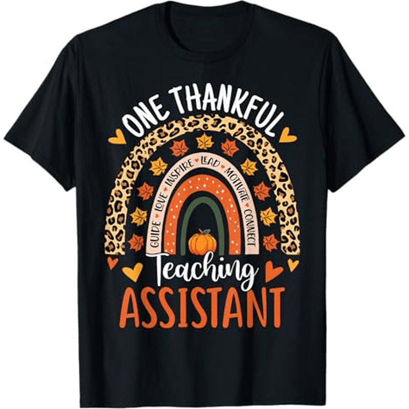 

1 Thanksgiving Teacher Aide, 100% Cotton, Thanksgiving Christmas Gifts For Men Women , S-xxxl, Black