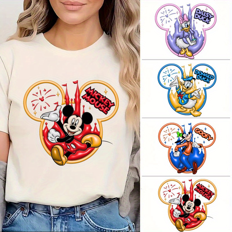 

1pc Disney Mouse Donald Duck Daisy Iron-on Heat Transfer Decal, Silicone & Plastic Decoration, Trendy Tee , Uncharged Clothing Applique (cloth Not Included)