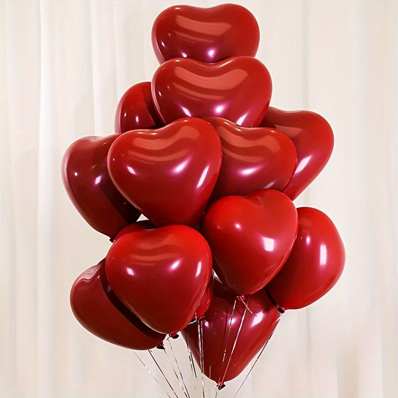 

100pcs Red -shaped Balloons, 10-, Pomegranate Red, Inflatable Balloons For 's Day, Wedding, , Easter Decorations