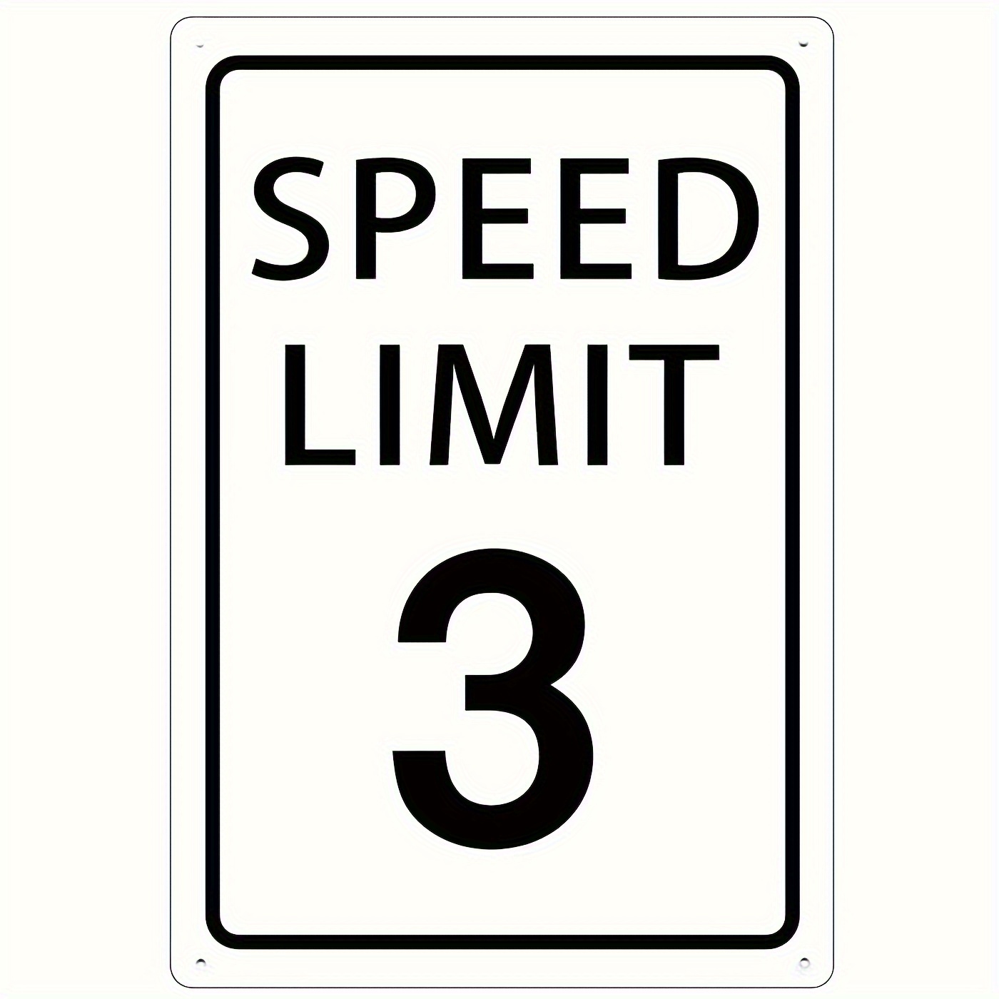 

[decorative Charm] Mini 3 Mph Metal – Tinplate Traffic Warning Sign, 8x12 Inches, Wall-mounted For Home, Garage, Bar, Or Office Decor, Office Decoration | Traffic Sign | Color