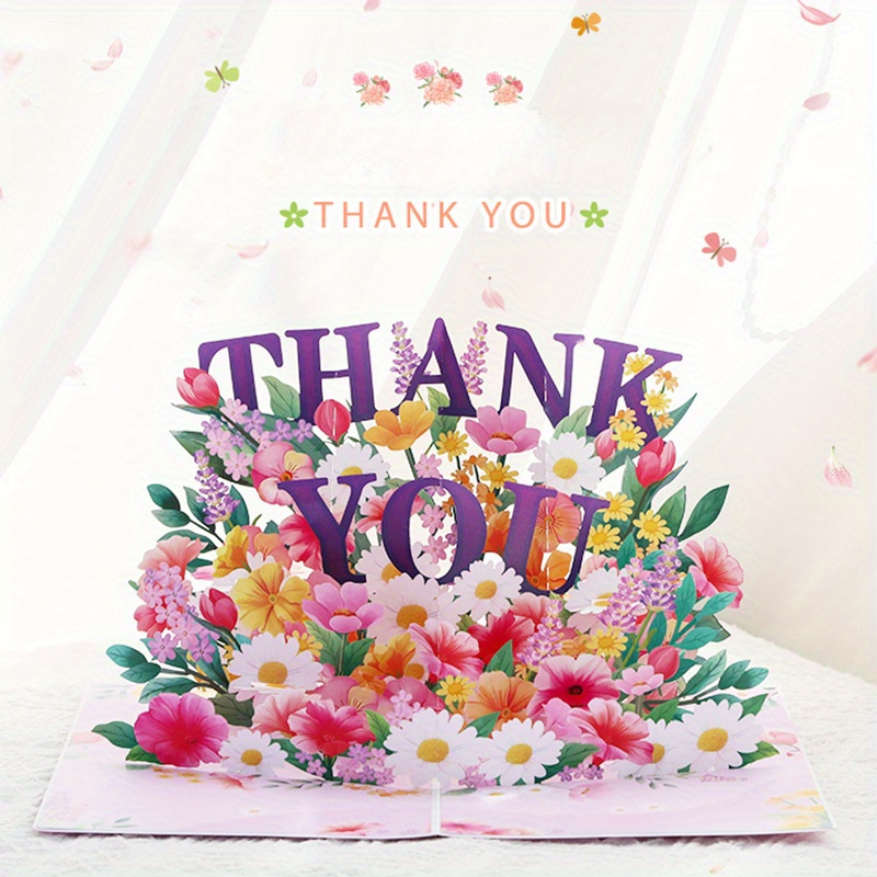 

3d Pop-up Thank You Card - For All , Day, Father's Day, Business Gratitude & Appreciation, Thanksgiving