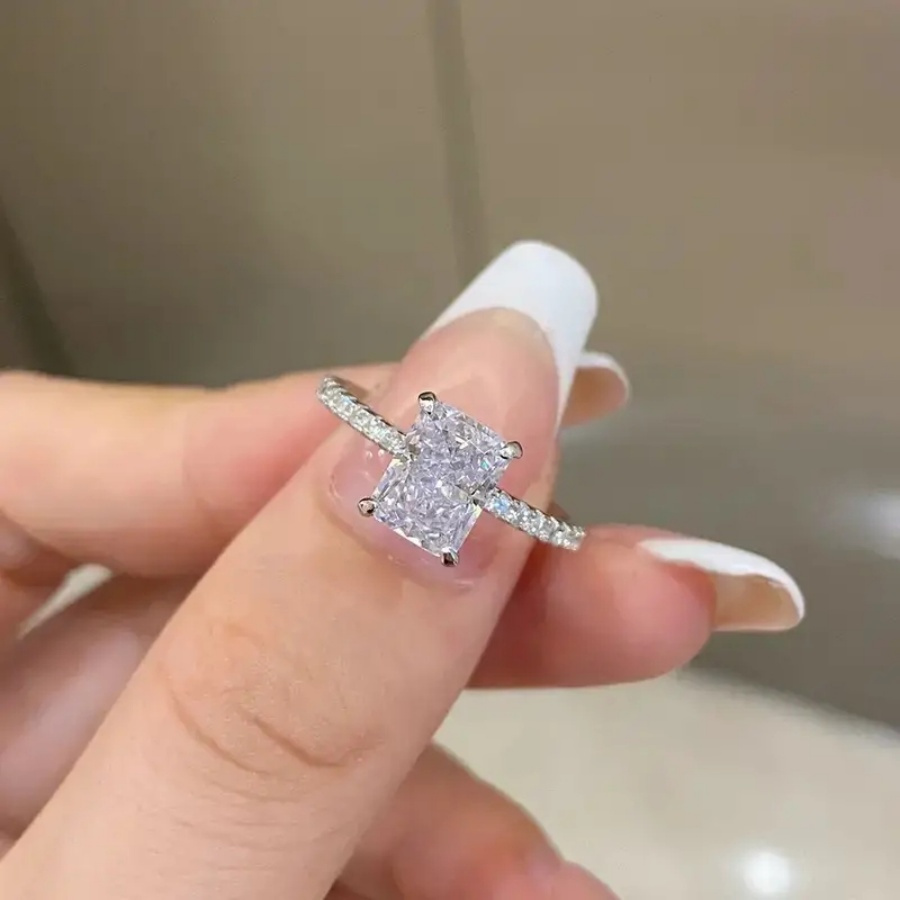 Promise Ring Features A Rectangular-cut, Sparkling Synthetic Cubic Synthetic Zirconia, Symbolizing Beauty And . The Perfect Anniversary Or Birthday Gift For Your 1
