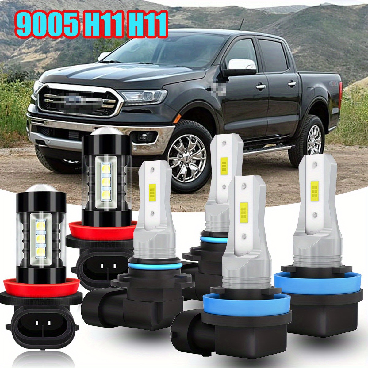 

6x Combo 9005 H11 H11 Led Headlight Kit Bulbs Fit For Honda For Accord 2008-2015 Beam Fog Light Driving Lamps, 4000lm 6000k 40w, Canbus No , , Halogen Replacement