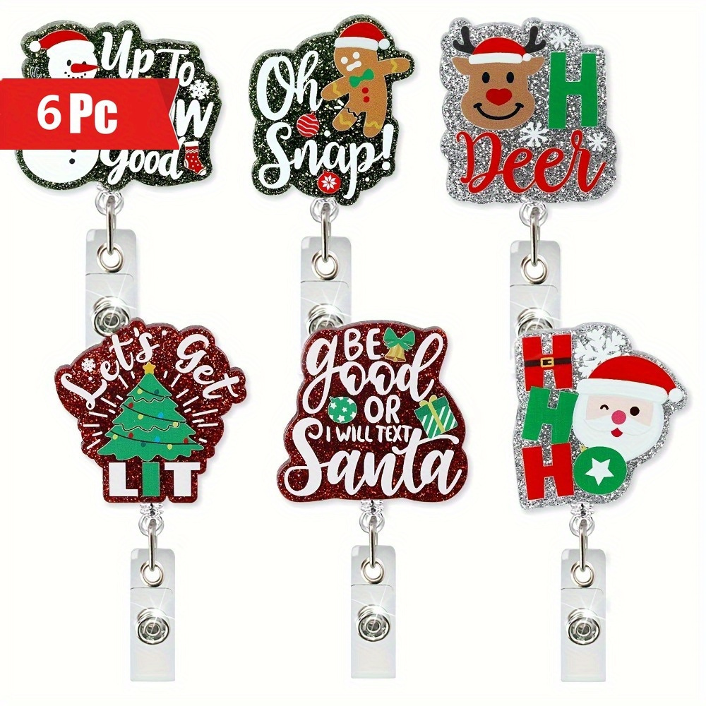 

Christmas Retractable Badge Reel Id Name Badge Holder Snowman Gingerbread For Man Elk Christmas Tree For Nurses Students Office Gift Santa Badge Reel With Crocodile Clip And Retractable Rope