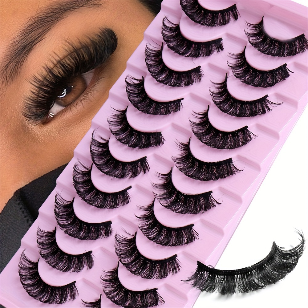 

10 Pairs Of Curly False Eyelashes, , Suitable For Stage, Party And Festival