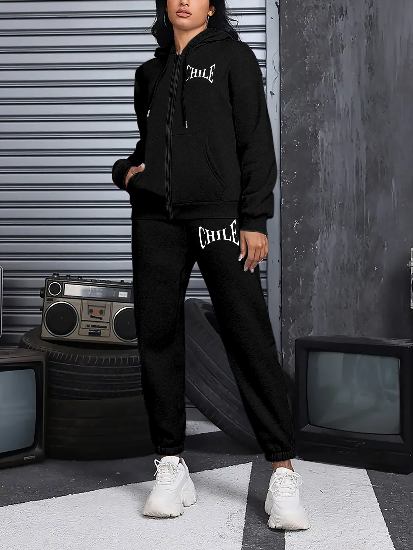 Capucha Conjuntos Jogger Mujer Capucha Buzos Mujer Jogger CONJUNTO