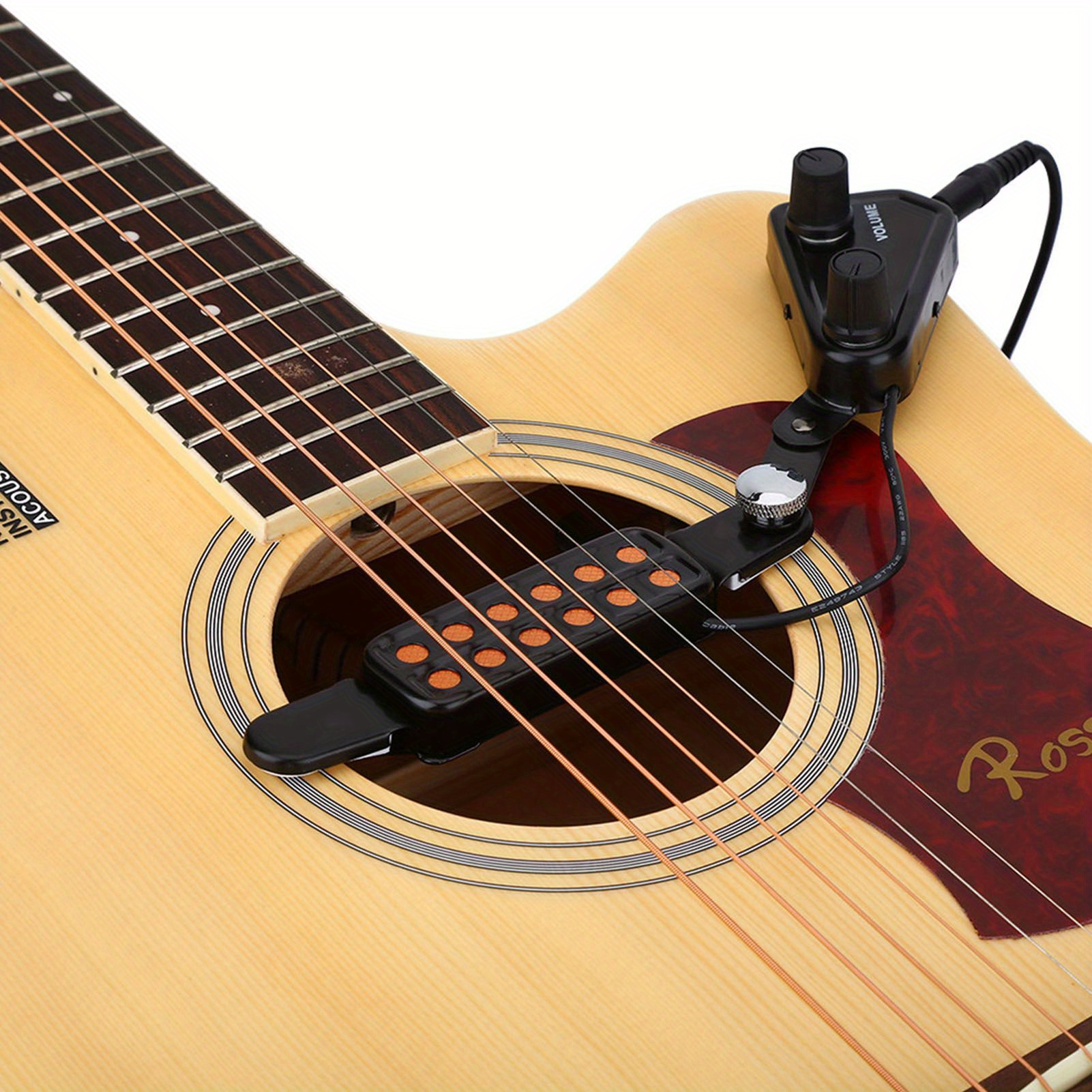 

12 Sound Hole Guitar Pickup Acoustic Classical Guitar With Tone And Volume Control For Acoustic Guitar Cable Length 9. 2 Ft