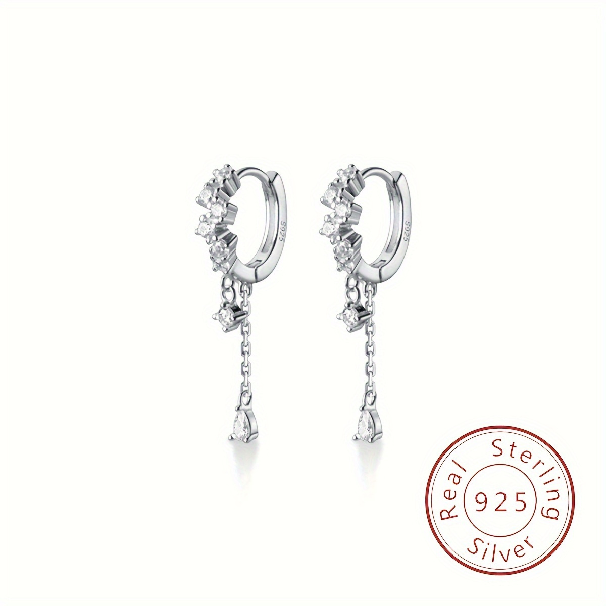 Women's 925 Sterling Silver Tassel Water Drop Earrings