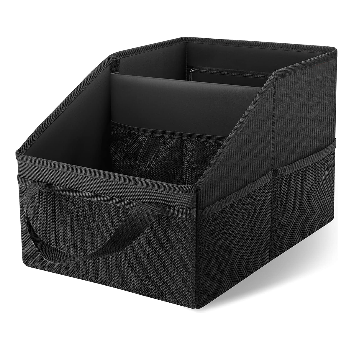 1pc Car Organizer – A Car Storage Bag For Front Or Rear Seats Or The Floor, Featuring Compartments, A Handle, And Multiple Mesh Pockets