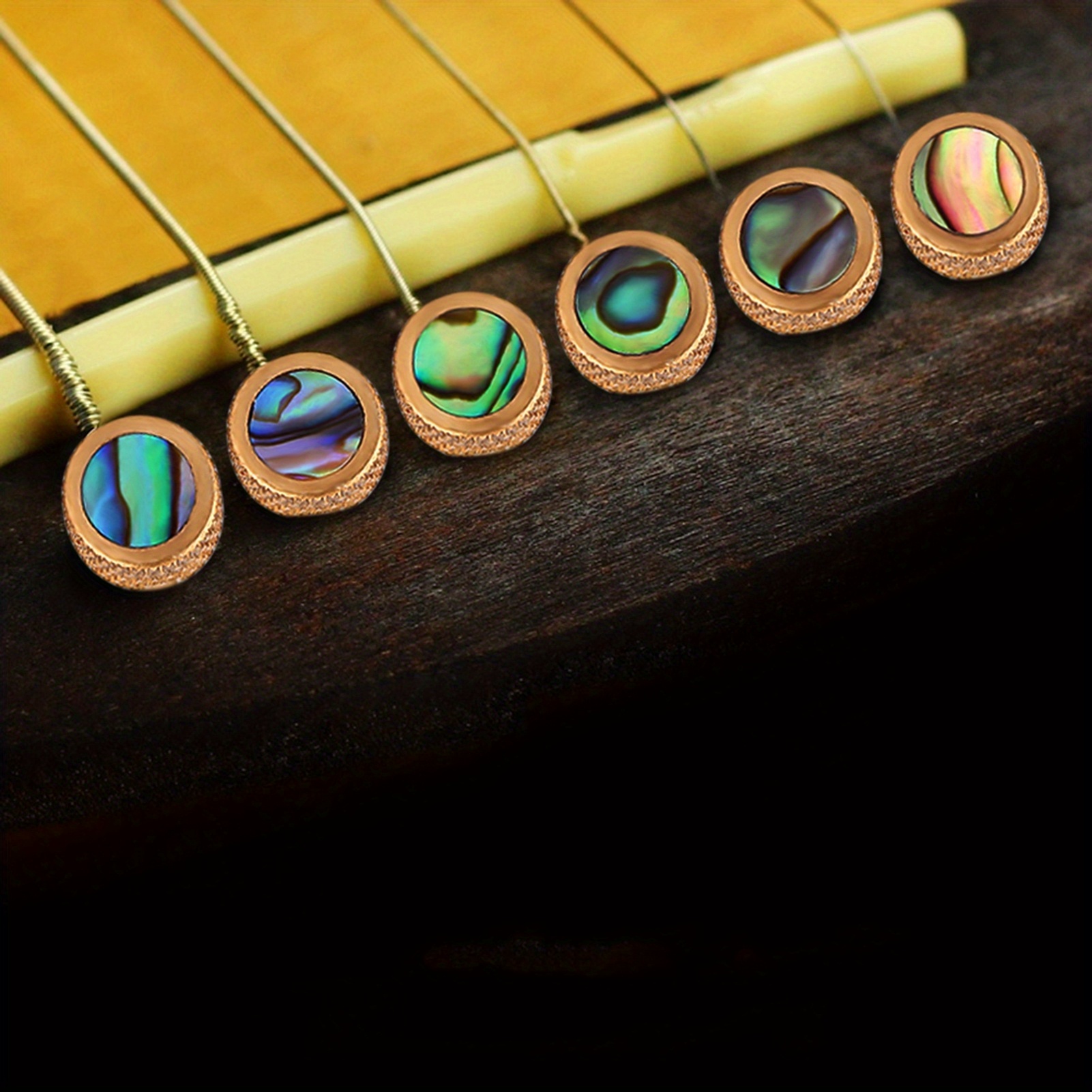 

6pcs Bridge Pins Brass Acoustic Guitar Bridge Pins With Colored Abalone Shells For Acoustic Guitar, Guitar Accessories