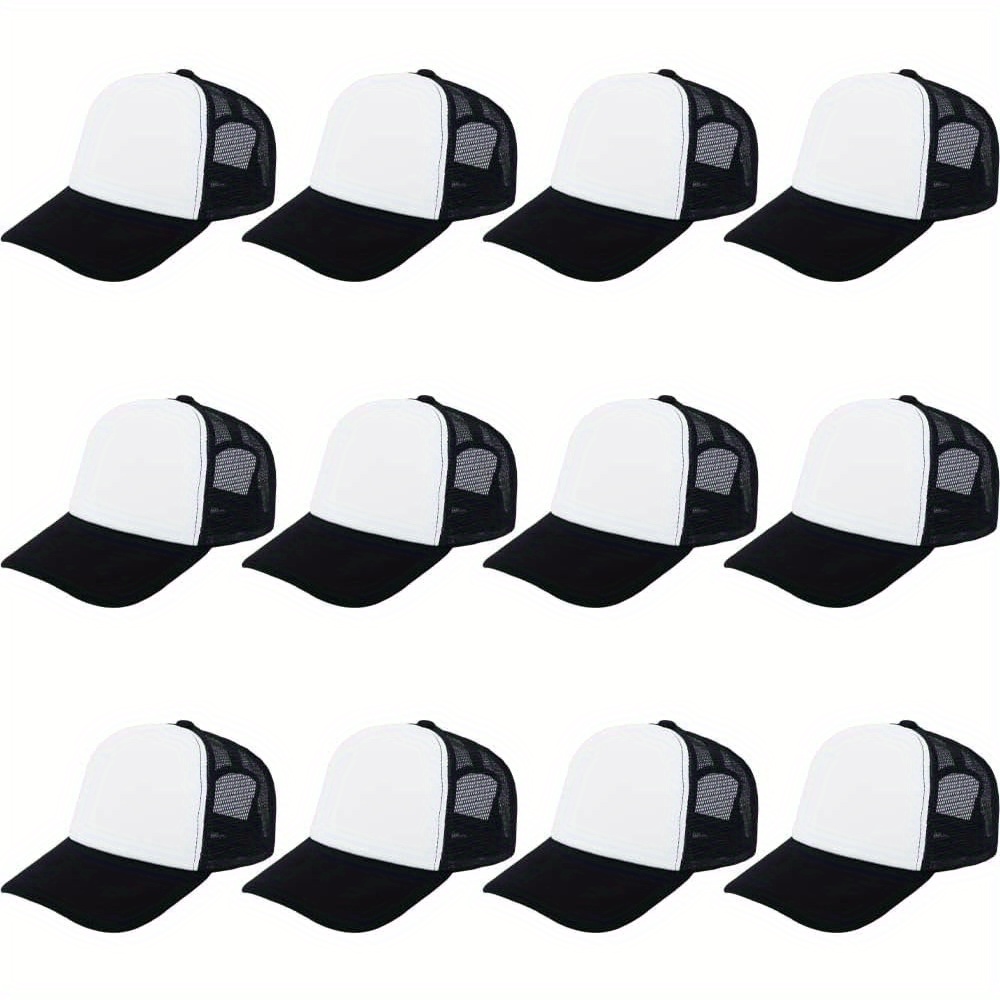 

12pcs Kokay Sublimation Trucker Hats, Blank Mesh Baseball Caps, Polyester Fabric, Design For Customization