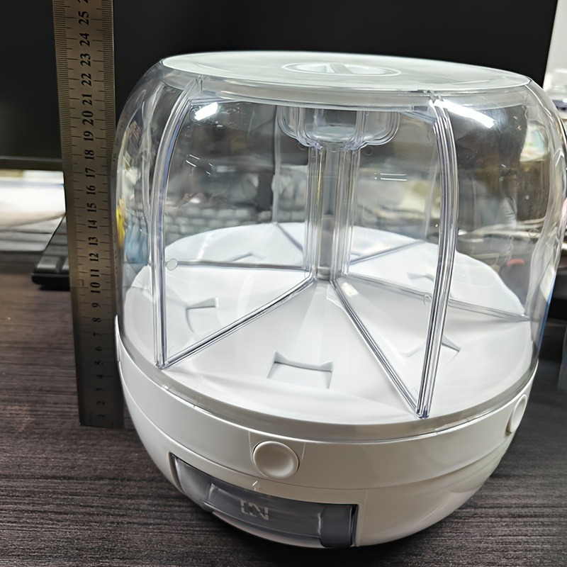 1pc 6 compartment rotating   airtight moisture proof plastic food storage container for rice and   ideal for home kitchen organization   soybeans details 8