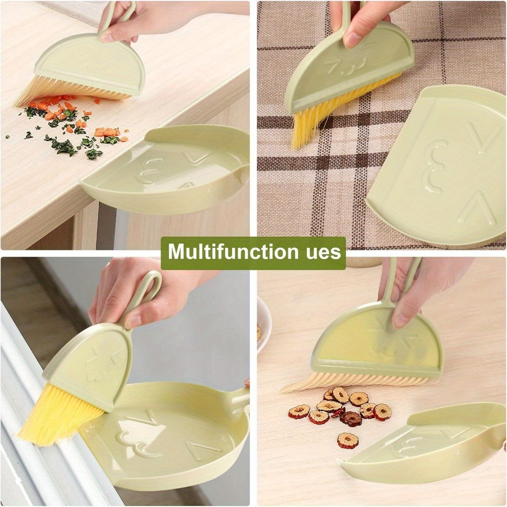 3 pack mini handheld broom and dustpan set with brush durable plastic bristles hangable design for home car kitchen table sofa keyboard multi scene cleaning tools Product details 5