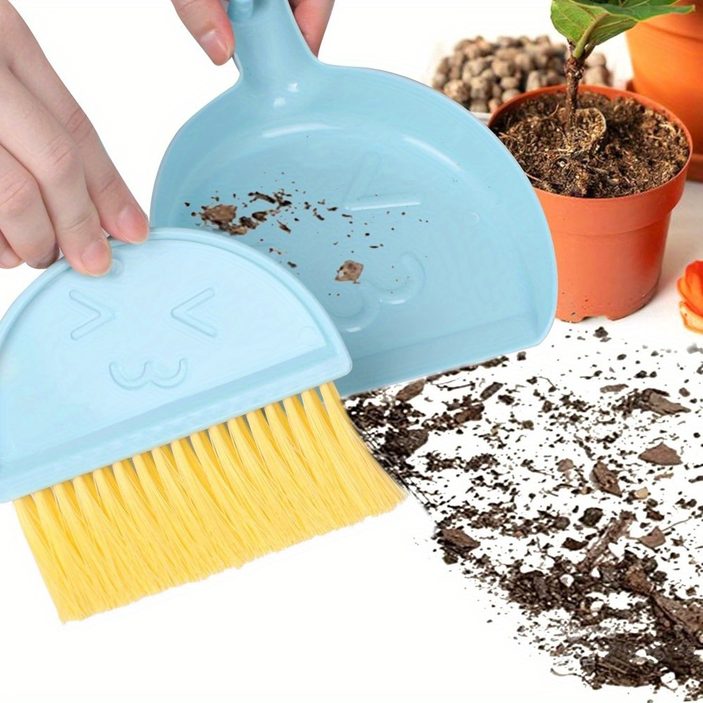 3 pack mini handheld broom and dustpan set with brush durable plastic bristles hangable design for home car kitchen table sofa keyboard multi scene cleaning tools Product details 8