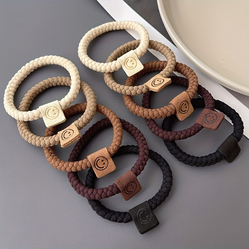 TEMU 10pcs Simple Set, Style Women's Hair Bands - Cute And Sweet Bracelet Style, Band For Fine/ Coarse Hair, With Soft High Hair Bands, Suitable For Casual Ponytails