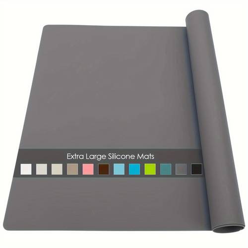 1pc extra 23 6inch x 15 7 inch large silicone table mat superior and heat resistant multipurpose kitchen crafting and dining mat non slip easy clean and store baking rolling dough and countertop protection