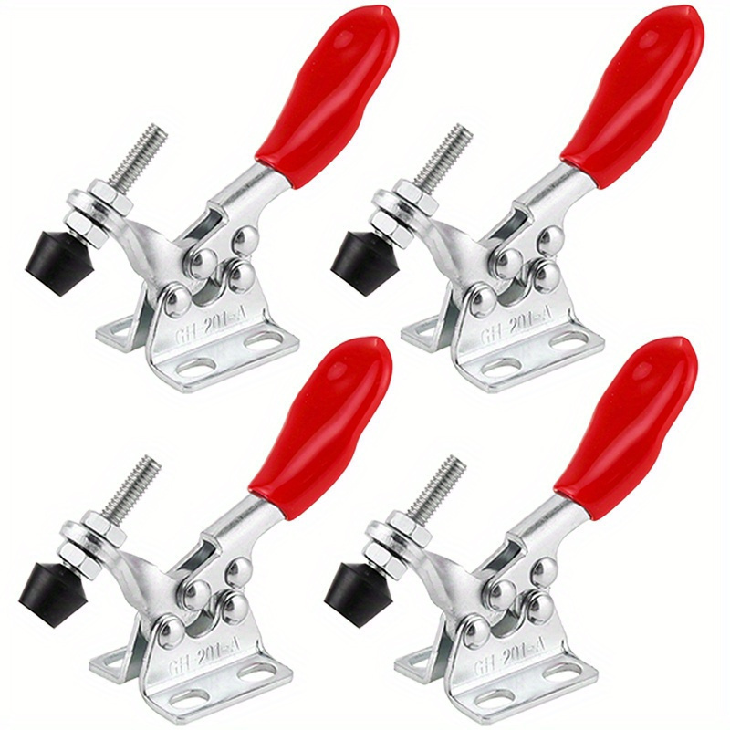 TEMU 4pcs Metal Toggle Clamp Set Release & Adjustable - Durable Tools For Woodworking, Welding & Positioning