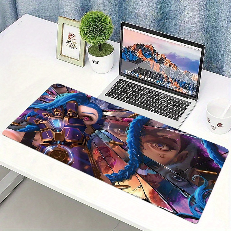 

1pc Anime Girl Cyberpunk Themed Large Extended Mouse Pad, 35.4x15.7 Inch, Non-slip Rubber Base, Desk Mat For Laptop, Desktop, Home Office