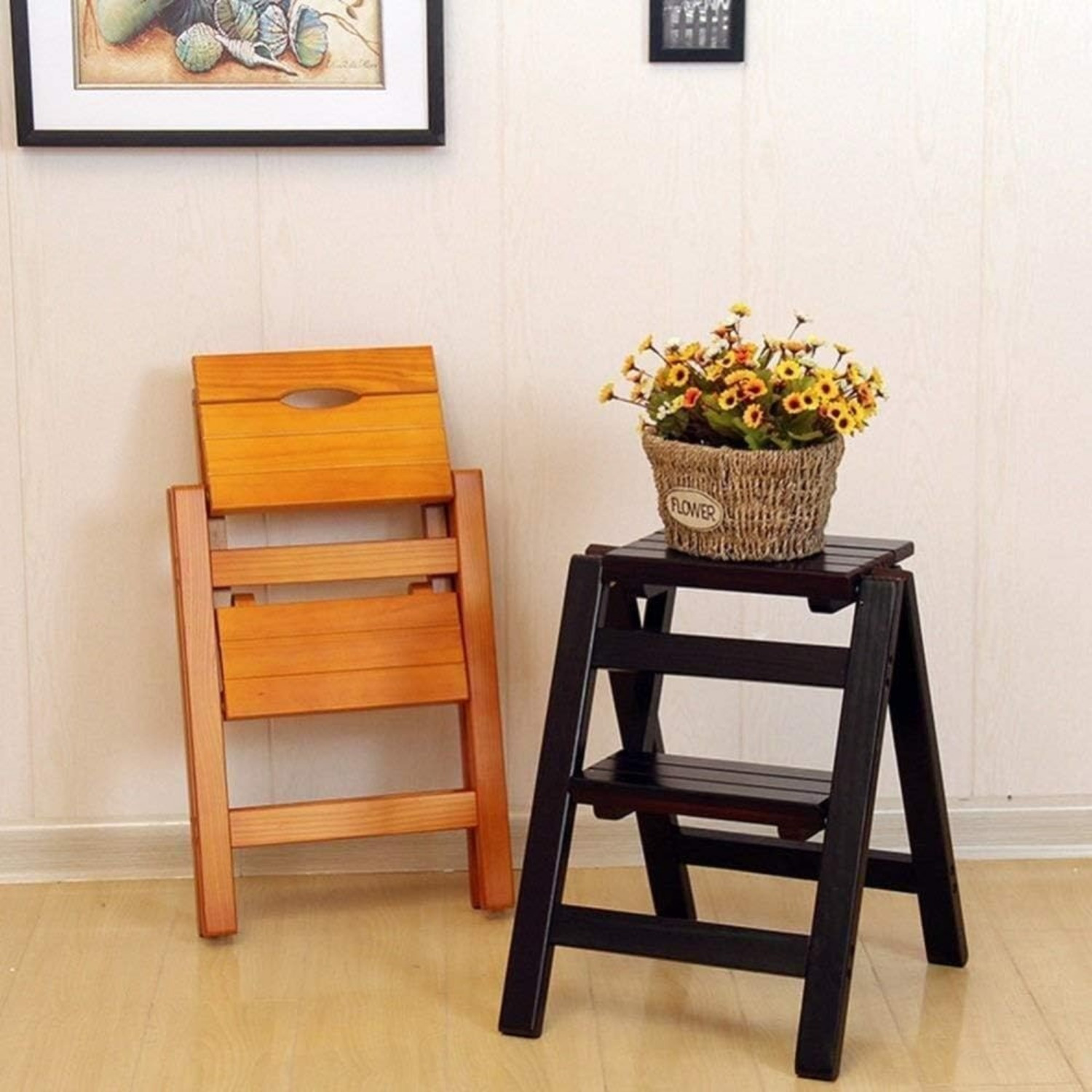 AYYUFE Step Ladder, 3 Step Ladder Folding Step Stool, Multi-Purpose