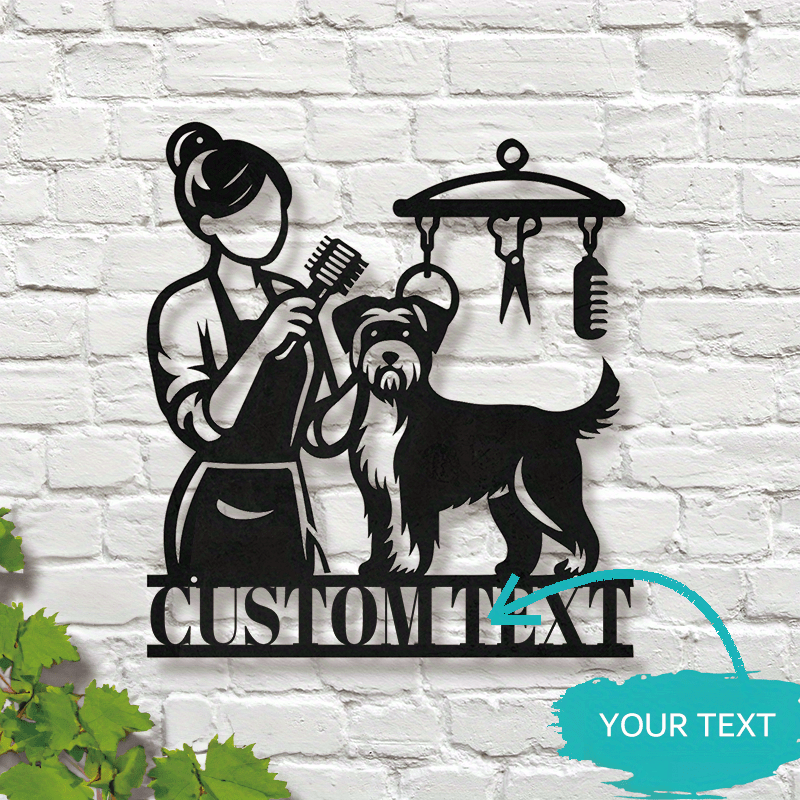 

Custom Dog Groomer Metal Wall Art - Personalized Decor, Vintage Style Home Decoration, No Power Needed, Ideal Gift For Pet Lovers