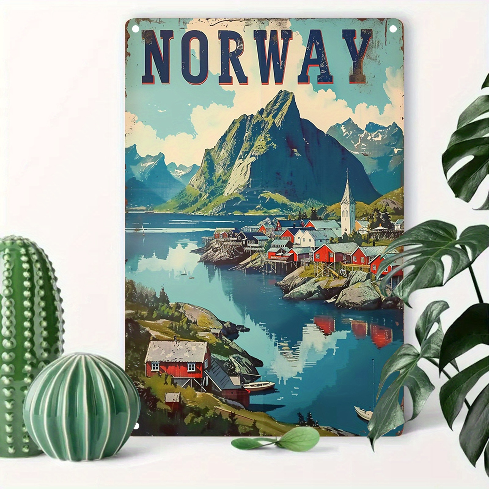 

Vintage Norway Scenic Metal Tin Sign, 12x8 Inch, Aluminum , Orientation, Ideal For Bar, Club, Home & Garden Decor, No Electricity Required