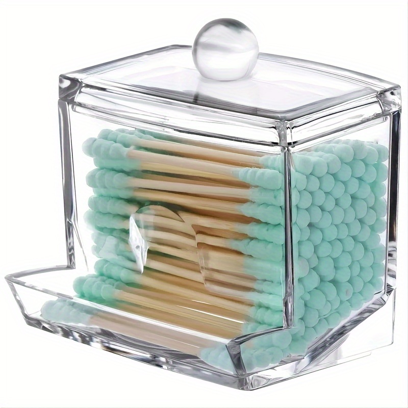 

Clear Swab – 1pc Unscented Bud Dispenser, Container Lid, Bathroom Organizer Canister