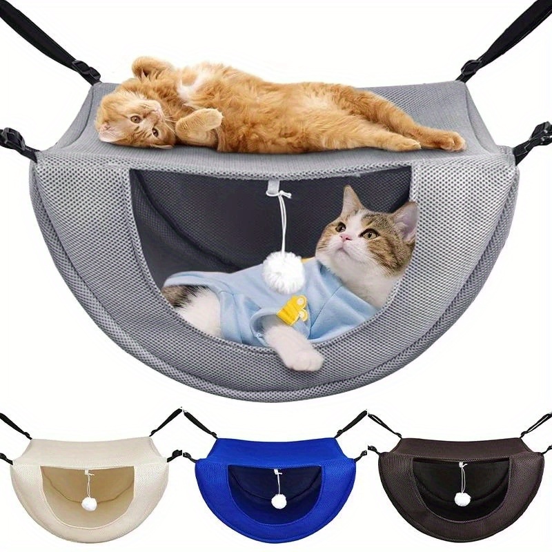 

A Pet Bed Made Of Breathable Mesh, As A Cat , Adjustable For Indoor Use, Offering A Cozy Space For Cats.