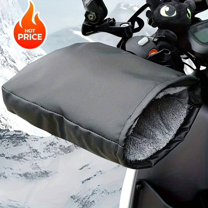 

1 Pair Of Winter Riding Motorcycle Thermal Belt With Warm Plush , Hot Pu Leather Gloves With Design