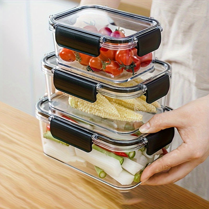 bpa free airtight food storage container with secure   lid transparent lightweight portable for     vegetables essential kitchen organizer details 2