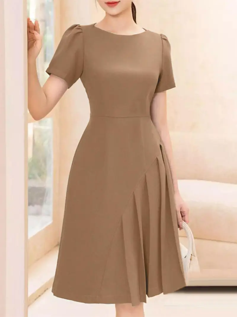 womens elegant midi dress in korean style boat neck - Temu womens elegant midi dress in korean style boat neck - Temu