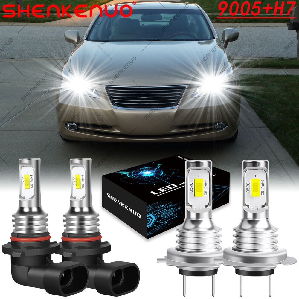 

For Lexus 2007 2008 2009 9005+h7 Led Headlight &low Bulbs , Super 6000k And Bulbs 4pcs