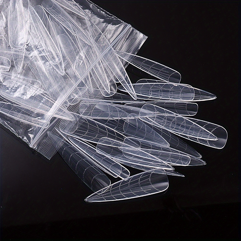 60pcs Dual Nail Form Almond Nail Molds For Poly Extension Gel Fast Builder Clear Nail Shaping Extend Forms With Scale Manicure Tools
